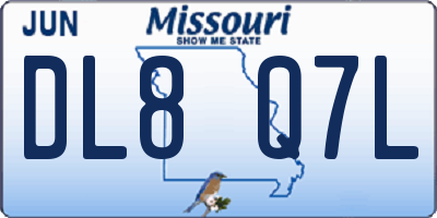 MO license plate DL8Q7L