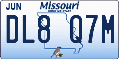 MO license plate DL8Q7M