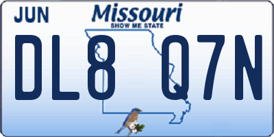 MO license plate DL8Q7N