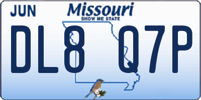 MO license plate DL8Q7P