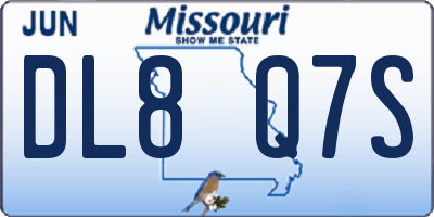 MO license plate DL8Q7S