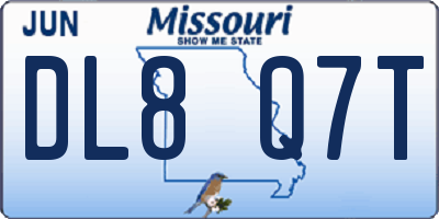MO license plate DL8Q7T