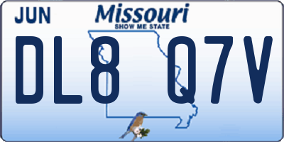 MO license plate DL8Q7V