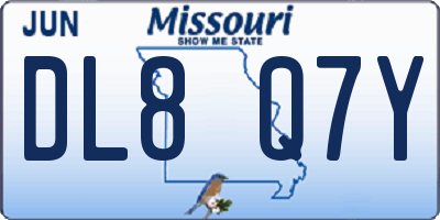 MO license plate DL8Q7Y
