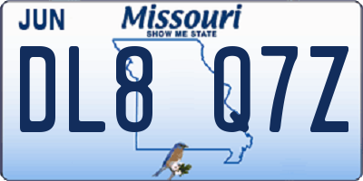 MO license plate DL8Q7Z