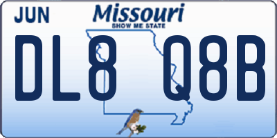 MO license plate DL8Q8B