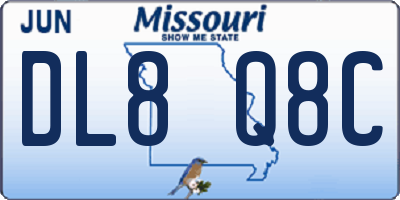 MO license plate DL8Q8C