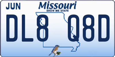 MO license plate DL8Q8D