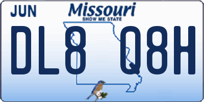 MO license plate DL8Q8H