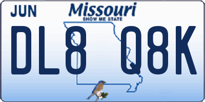 MO license plate DL8Q8K