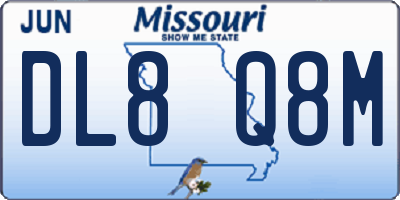 MO license plate DL8Q8M