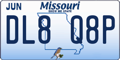 MO license plate DL8Q8P