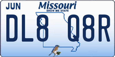 MO license plate DL8Q8R