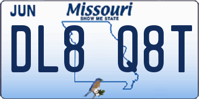 MO license plate DL8Q8T