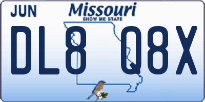 MO license plate DL8Q8X