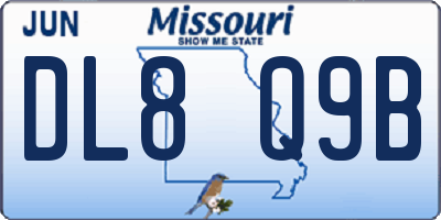 MO license plate DL8Q9B