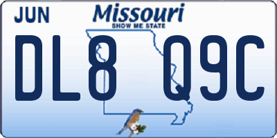 MO license plate DL8Q9C
