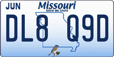 MO license plate DL8Q9D