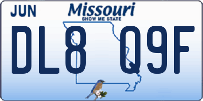 MO license plate DL8Q9F