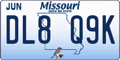 MO license plate DL8Q9K
