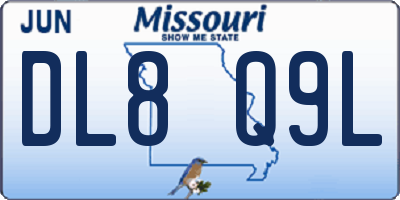 MO license plate DL8Q9L