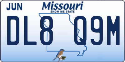 MO license plate DL8Q9M