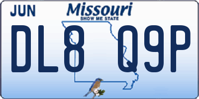 MO license plate DL8Q9P