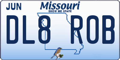 MO license plate DL8R0B