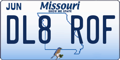 MO license plate DL8R0F
