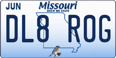 MO license plate DL8R0G