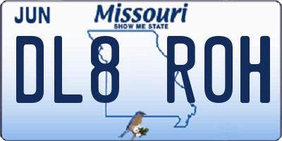 MO license plate DL8R0H