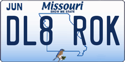 MO license plate DL8R0K