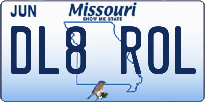 MO license plate DL8R0L