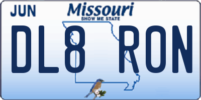 MO license plate DL8R0N