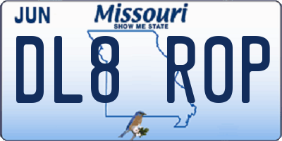 MO license plate DL8R0P