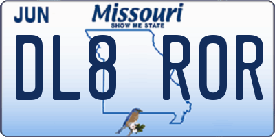 MO license plate DL8R0R