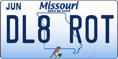 MO license plate DL8R0T