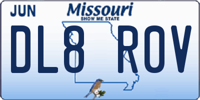 MO license plate DL8R0V