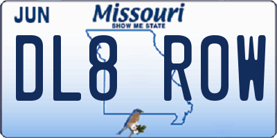MO license plate DL8R0W