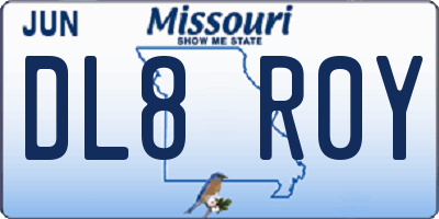 MO license plate DL8R0Y