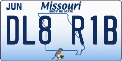MO license plate DL8R1B