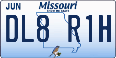 MO license plate DL8R1H