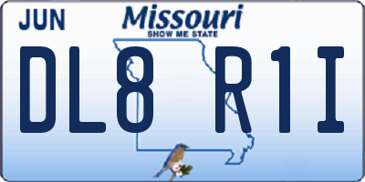 MO license plate DL8R1I