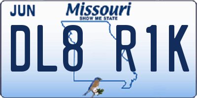 MO license plate DL8R1K