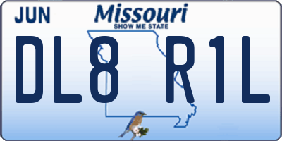 MO license plate DL8R1L