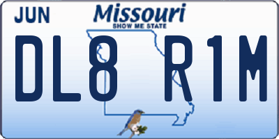 MO license plate DL8R1M
