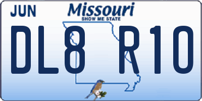 MO license plate DL8R1O