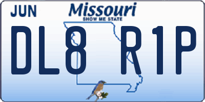 MO license plate DL8R1P