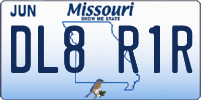 MO license plate DL8R1R