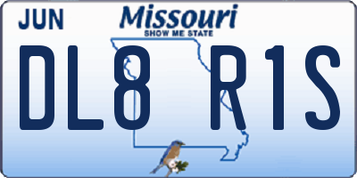 MO license plate DL8R1S